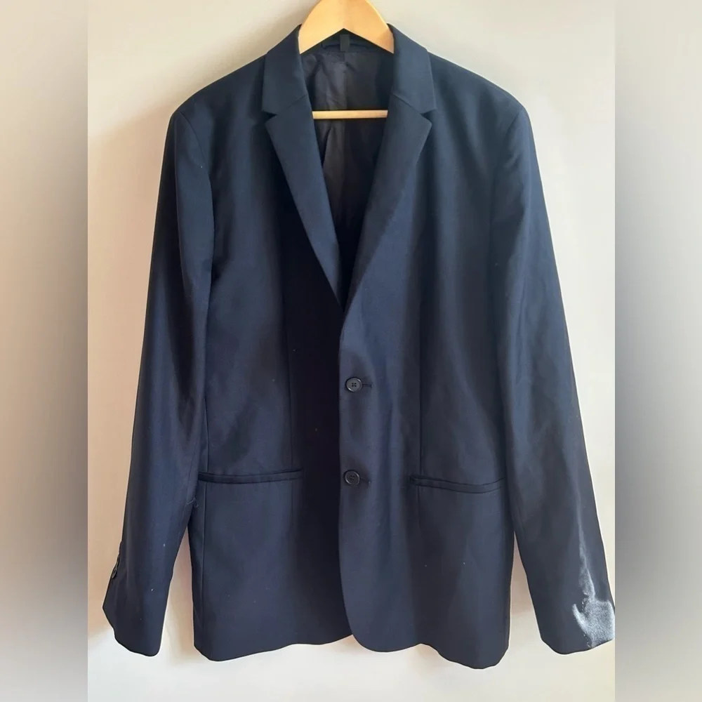 COS Mens Wool Blazer Suit Jacket Navy Size 42 Single Breasted Formal Occasion